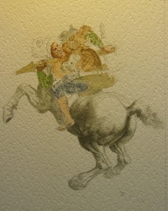 battaglia Anghiari Leonardo acquarello